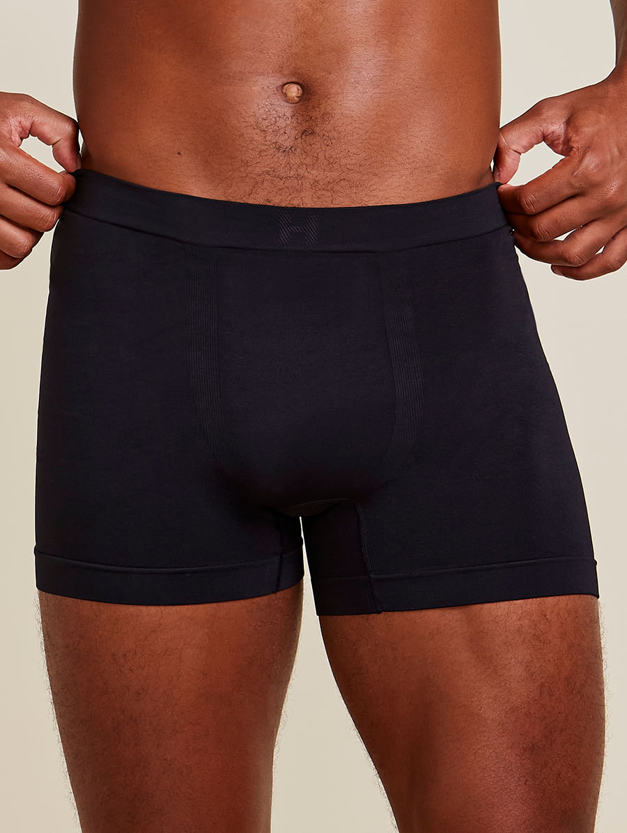 Cueca Boxer Sem Costura Em Microfibra Light Preto